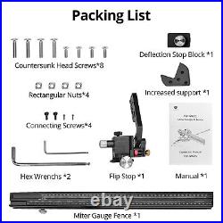 0-850mm 0-70 Degrees Miter Gauge Fence Aluminum Table Saw Fence Multi T-Track