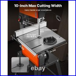 10 Inch Two Speed Benchtop Band Saw with Stand, 373W, 6 in Cut Height, Cast