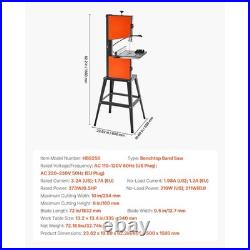 10 Inch Two Speed Benchtop Band Saw with Stand, 373W, 6 in Cut Height, Cast