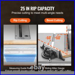 10 Table Saw Electric Cutting Machine 4500 / 5000 RPM 25-in Rip Capacity