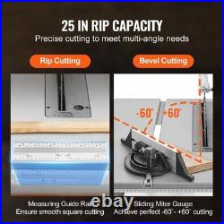 10 Table Saw Electric Cutting Machine 4500RPM 25-in Rip Capacity Woodwork