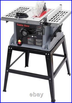 10In Table Saw, 1800W 5000RPM Portable Table Saw with Stand & Safety Switch, Pus