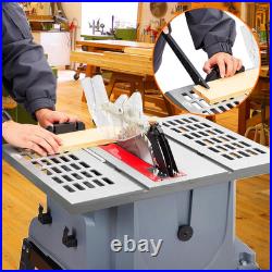 10In Table Saw, 1800W 5000RPM Portable Table Saw with Stand & Safety Switch, Pus