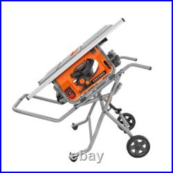 10in Pro Jobsite Table Saw with Stand Blade Guard Assembly Rip Fence Miter Gauge