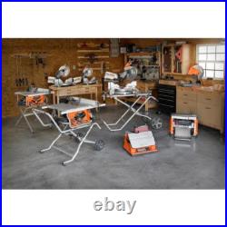 10in Pro Jobsite Table Saw with Stand Blade Guard Assembly Rip Fence Miter Gauge