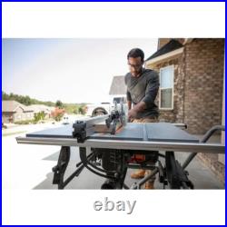 10in Pro Jobsite Table Saw with Stand Blade Guard Assembly Rip Fence Miter Gauge