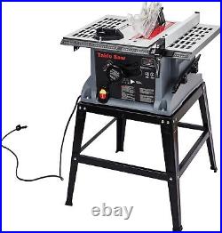 10inch Portable Table Saw 5000RPM 15A Multifunctional Table Saw with Stand Push