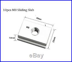 10x M8 Aluminum sliding slab block for Router Table Saw Fence 10PCS