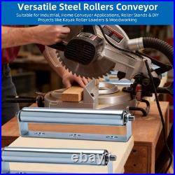 12 Conveyor Roller with Bracket, 1.5 Galvanized Steel, Heavy Duty, 6 Pack for
