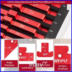 14Pcs Aluminum Setup Blocks for Router Table Saw & Angle Measurement