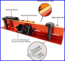 24 Inches Long Router Table Fence System with Feather Board, Bit Guard, Adjustab 24 Inches Long Router Table Fence System with Feather Board, Bit Guard, Adjustab