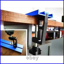 2PCS Woodworking Fence Clamp 45/75 T-Slot Aluminum Alloy Bench Planer Fence Clip