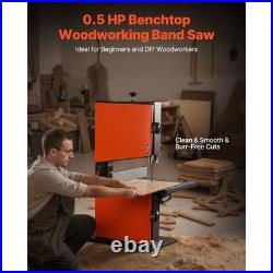 9 Inch Woodworking Benchtop Band Saw, 1/ 2 HP, 3.5 Cut Height, 11.8x11.8