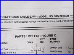 981281-001 Rip Fence WithRails 27 Table Craftsman 10 Table Saw 315.228390 Etc