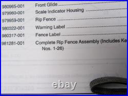 981281-001 Rip Fence WithRails 27 Table Craftsman 10 Table Saw 315.228390 Etc