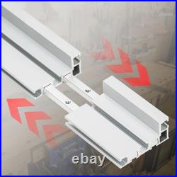 Aluminum 75mm Telescoping Router Fence T-Track Table Saw Woodworking Slot Track