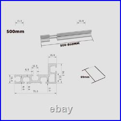 Aluminum 75mm Telescoping Router Fence T-Track Table Saw Woodworking Slot Track