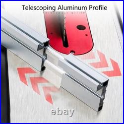Aluminum 75mm Telescoping Router Fence T-Track Table Saw Woodworking Slot Track