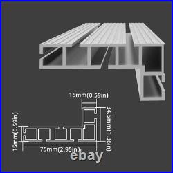 Aluminum T Track Fence 600mm Sliding Brackets Woodworking Router Saw Table Bench