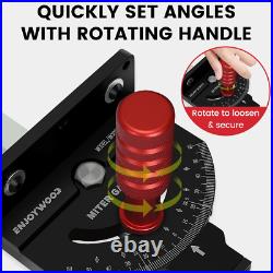 Angle Miter Gauge with Extended Fence for Precision Wood Cutting