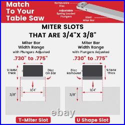 Angle Miter Gauge with Extended Fence for Precision Wood Cutting