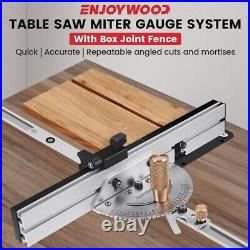 Brass Handle 450mm 27 Angle Miter Gauge With Box Joint Jig Track Stop Table