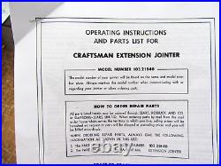 Cat No. 9-2181 Adjustable Fence For 103.21840 Craftsman Extension Jointer