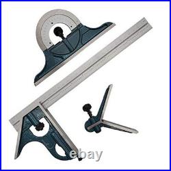 Combination Square Set with Protractor, Woodworking Square, Carpenter Square
