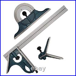 Combination Square Set with Protractor, Woodworking Square, Carpenter Square