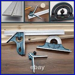 Combination Square Set with Protractor, Woodworking Square, Carpenter Square