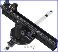 Compact Table Saw Miter Gauge with 360mm Fence and Flip Stop for Woodworking