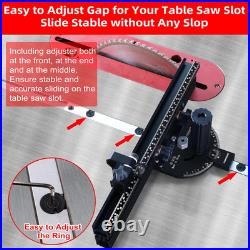 Compact Table Saw Miter Gauge with 360mm Fence and Flip Stop for Woodworking