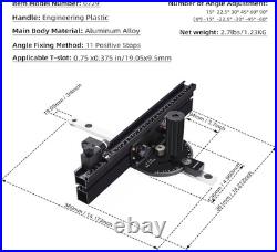 Compact Table Saw Miter Gauge with 360mm Fence and Flip Stop for Woodworking