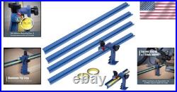 Complete T-Track Fence System with Adjustable Flip Stop for Precision Cuts