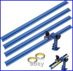 Complete T-Track Fence System with Adjustable Flip Stop for Precision Cuts