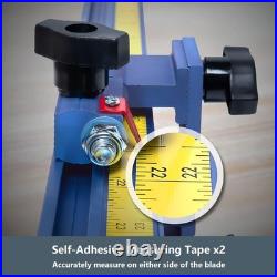 Complete T-Track Fence System with Adjustable Flip Stop for Precision Cuts