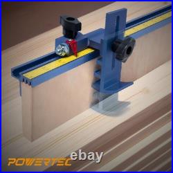 Complete T-Track Fence System with Adjustable Flip Stop for Precision Cuts