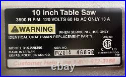 Craftsman Professional Table Saw Series 315 Model 315.228390 Fence Assembly