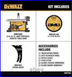 DEWALT DWE7485 8.25-in 15 -Amp Portable Jobsite Table Saw