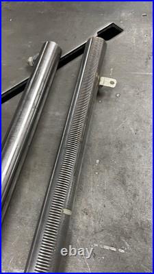 Delta FRONT AND BACK GUIDE RAILS. For table saw 1160 Part# TCS -280 And 279 Delta FRONT AND BACK GUIDE RAILS. For table saw 1160 Part# TCS -280 And 279