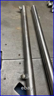 Delta FRONT AND BACK GUIDE RAILS. For table saw 1160 Part# TCS -280 And 279 Delta FRONT AND BACK GUIDE RAILS. For table saw 1160 Part# TCS -280 And 279