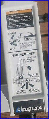 Delta Unifence Saw Guide Rip Fence Base 422-27-012-2006 No Fence Great Condition