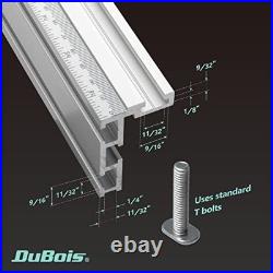 DuBois 51007 Table Saw Miter Gauge Fence System with 13 Stops & T-Track Bar