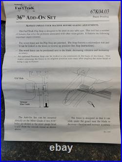 FasTTrak 36 Miter Fence Guide Table Saw Fence Track T-Slot Flip Stop NOS USA