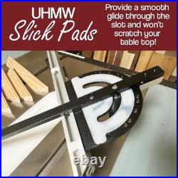 Fulton Precision Miter Gauge Aluminum Fence 45° Ends Flip Stop