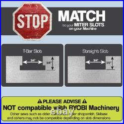 Fulton Precision Miter Gauge with Aluminum Miter Fence with 45 Degree Angled