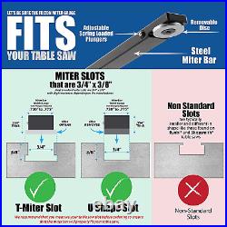 Fulton Precision Miter Gauge with Aluminum Miter Fence with 45 Degree Angled End