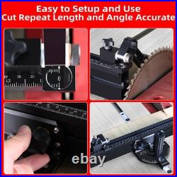 GOINGMAKE Compact Table Saw Miter Gauge 360mm Fence Flip Stop Fits 3/4x3/8