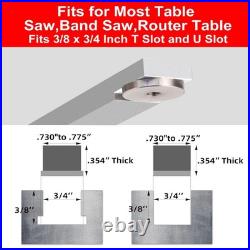 GOINGMAKE Compact Table Saw Miter Gauge 360mm Fence Flip Stop Fits 3/4x3/8