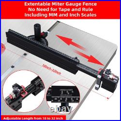 GOINGMAKE Table Saw Miter Gauge with Micro Adjust Flip Stop and Extentable Fence